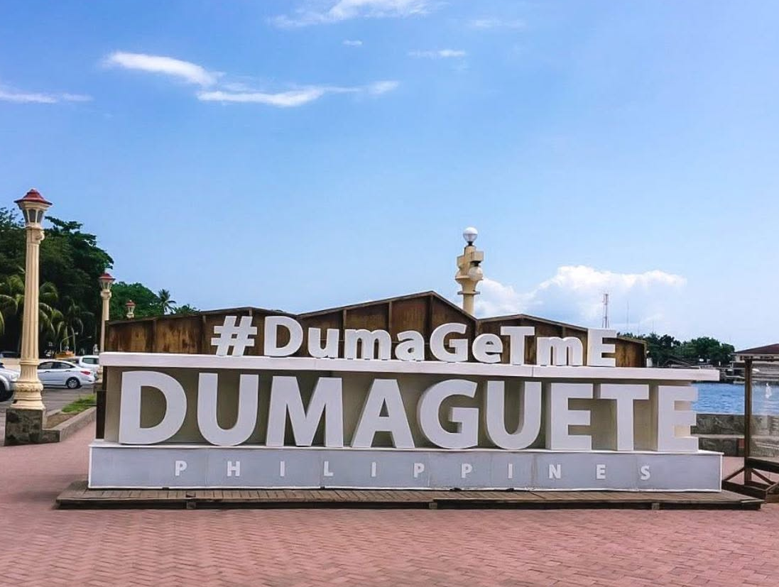 Dumaguete city sign in the Philippines